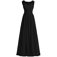 Women's Lace Chiffon Bridesmaid Dress Evening Prom Gown Black C 4