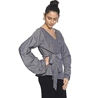 Jessica-Stuff Casual Regular Sleeves Solid Women Grey Top (907)