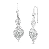 0.50 CT Round Cut Created Diamond Chandelier Dangle Earrings 14k White Gold Over