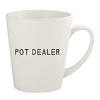 Pot Dealer - 12oz Ceramic Latte Coffee Mug Cup, White