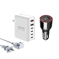 URVNS 120W USB C Car Charger Bundle with a 200W USB C GaN Charger