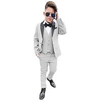 Shawl Lapel Boy Suits Tuxedo Slim Fit(Jacket+Pants+Vest) Party Performance Celebration