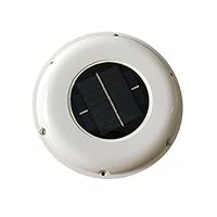 Solar Vent Automatic Ventilator Roof Mounted Fan Max Airflow 11.6cfm Low Air Volume Ventilate Area Around 5㎡ Airduct 116mm for Boat Motorhome Greenhouse Kitchen (white)