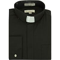 Regular and Big and Tall Long Sleeve Clergy Shirts Tab Collar to Size 24 Neck in Black, Purple, and White