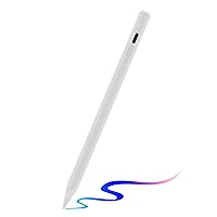 Rongdeson Active Stylus Pen, Dedicated Compatible with All iPad 2018 and Later Mini Air Pro Models, Upgraded with Palm Rejection, Tilting Detection, Magnetic Adsorption, Type C Charging - White