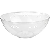 Simcha Collection Clear Plastic Small Round Serving Bowl (72 Oz.) - Pack Of 1 - Elegant Design, Perfect for Meal Prep, Family Gatherings, Parties, Catering Events, Everyday Use, & More