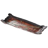 Set of 10, Baked Tightening Kurobuchi Long Plate [16.3 x 6.6 x 1.9 inches (41.3 x 16.7 x 4.7 cm), 47.2 oz (1,200 g), Baking Dish, For Restaurants, Inn, Japanese Tableware, Restaurant, Commercial Use]