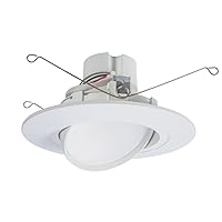 HALO RA 5/6 Inch Integrated LED Retrofit LED Module Recessed Light with Gimbal Trim Selectable CCT (2700-5000K) 1000 Lumens White