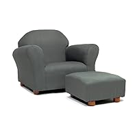 Keet KEET Roundy Child Size Chair with Microsuede Ottoman, Charcoal (CR392)