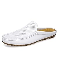Men's Mules Shoes Loafers Driving Penny Loafer Flats Leather Slip On Pull-on Summer Air Hole Low-top Light Breathable Casual Leisure