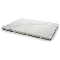 Home Basics Multi-Purpose Pastry Marble Tray Cutting Board Slab With Non-Slip Feet For Stability & Scratch Protection For Countertop. Easy To Clean,Trivet (8x12)