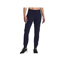 Under Armour Sport Womens Woven Pants L/S, Large Short, Midnight Navy-metallic Silver