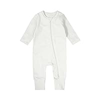 Teach Leanbh Baby Boys Girls Footless Pajamas 2 Way Zipper Long Sleeve Romper with Viscose Made From Bamboo Fiber
