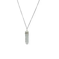 GEMSCITE Crystal Healing Pendant Necklace – Protection Negative Energy Cleanser Natural Stress - Authentic Stone on Silver Plated 18