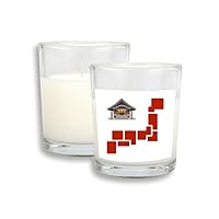 Building Tokyo Japanese Symbol Bath White Candles Glass Scented Incense Wax