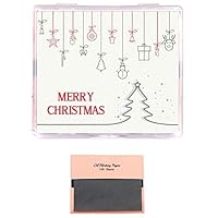 [200 Counts + Mirror Case] Christmas Edition Natural Bamboo Charcoal Oil Blotting Sheets for Face with Mirror Case