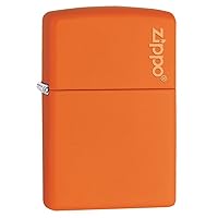 Zippo Orange Matte Lighter with Zippo Logo