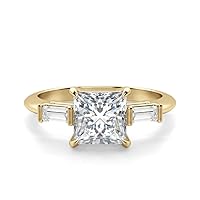 Moissanite Halo Accent Ring 1.0 CT Princess Cut Moissanite Sterling Silver Wedding Band Engagement Rings Precious Gifts for Her