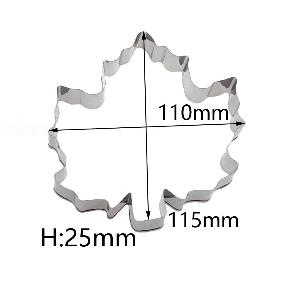 Maple leaf shape stainless steel biscuit mold mousse cake pastry steamed bread fruit and vegetable salad tool (115x110mm)
