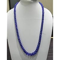 LKBEADS Tanzanite Smooth Rondell Necklace,5.5-13.5 mm 22 inch Necklace Code-HIGH-45406