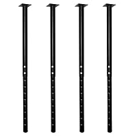 QLLY Adjustable Metal Table Leg, 24-40 inch, 60-100cm, Home Office DIY Desk Leg, Furniture Leg Set (4, Black)