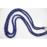 LKBEADS Natural Tanzanite Faceted Rondelle 2 Strand Necklace 4 to 9 mm, Tanzanite Necklace with Adjustable Tassel 21 inch Code-HIGH-45516