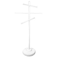 SWIMLINE HYDROTOOLS 89032 Free Standing Poolside Adjustable-Towel Rack With Water Weighted Base Three Arms Tier For Outdoors & Indoors Pool Patio Bathroom Accessory Holder Bar Drying-Stand