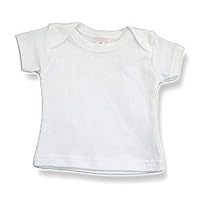 Baby Jay 100% Cotton White Envelope Neck Short Sleeve Tee T-Shirt (0-3 Months, White)