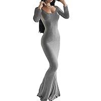 Women Spaghetti Strap Bodycon Sleeveless Mermaid Maxi Dresses