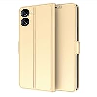 Compatible for Asus Zenfone 10 Wallet Card case PU Leather Protective Cover Anti-Scratch Anti-Slip Shockproof Women Men Protective Slim Fit Magnetic Suction Buckle Cover (Golden)
