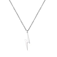 Amaxer Minimalist Hip Pop Razer Blade Flash Geometry Pendant Necklace Simple Punk Rock Unisex Jewelry