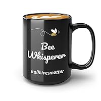 Beekeeper Coffee Mug 15oz Black - Bee Whisperer A - Honeybee Beehive Organic Nature Beekeeping Apiarist Honeycomb Apiculturist Honey Server