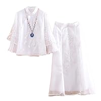 Chinese Style Improved Qipao Embroidered Shirt Design Feel Loose and Slim Top for Women