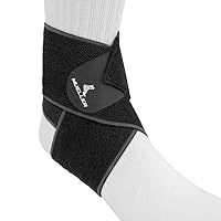 Mueller Sports Medicine Easy Grip Adjustable Ankle Wrap for Men & Women, Foot & Heel Protection, One Size Fits Most