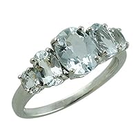 Altai Aqua Oval Shape 1.07 Carat Natural Earth Mined Gemstone 925 Sterling Silver Ring Unique Jewelry for Women & Men