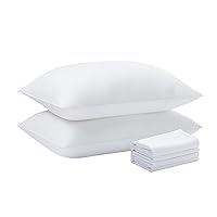Acanva Cooling Bed Pillows for Sleeping, Premium Microfiber Filling Soft Supportive for Side Back and Stomach Sleepers,with Removable Cover Skin-Friendly, King(2 Count), White