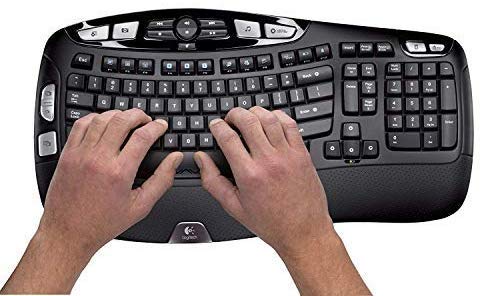 Logitech MK550 Wireless Wave K350 Keyboard and MK510 Laser Mouse Combo — Includes Keyboard and Mouse, Long Battery Life, Ergonomic Wave Design and Wireless Mouse