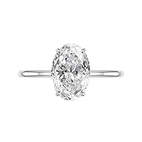 Moissanite Halo Oval Cut Engagement Rings, 3.0ct, Colorless VVS1, 925 Sterling Silver