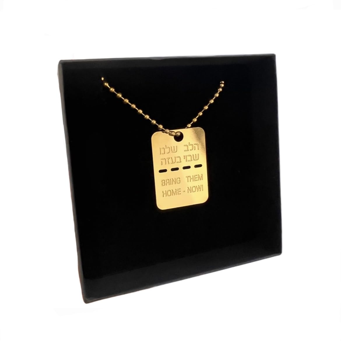 18K Gold Plated Bring Them Home Now Two Sides Tag Handmade Necklace Jewelry Women Men Unisex Chain Israel military necklace Stand with the kidnapped kids and people of Israel Support Israel I Stand