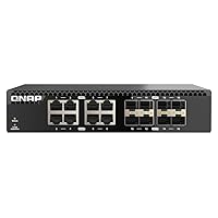 QNAP QSW-3216R-8S8T-US 16-Port Half-Width Rackmount 10GbE Unmanaged Switch for SMB/SOHO high-Speed Networking environmen