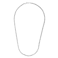 Silver With Rhodium Finish 5mm Sparkle Cut Solid Rope Chain Necklace With Lobster Clasp Jewelry Gifts for Women - Length Options: 20 22 24