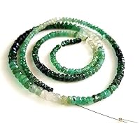 Kashish Gems & Jewels Wholesale Natural Emerald Gemstone Shaded Faceted Beads | Emerald Roundells Beads Necklace | Precious Gemstone | Size 2-3 MM 15