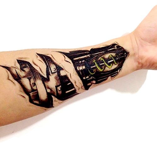 Robot temporary tattoos Vintage robot black ink tattoo  Ducky Street