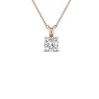 Mom Gifts For Mothers Day 1/2-1 1/2 Carat LAB GROWN Diamond Solitaire Pendant IGI Certified 14K Gold 4 Prong Diamond Pendant Necklace For Women (G-H, SI1-SI2, 0.50-1.50 Ctw)