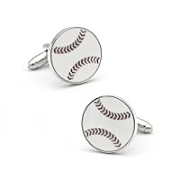 Baseball Cuff Links White Color Sport Ball Design Quality Brass Material Men's Cufflinks with Gift Box