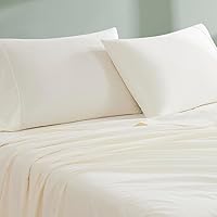 Luxury Cotton 300 Thread Count Organic Cotton Standard Pillowcases, Set of 2, Fresh Ivory