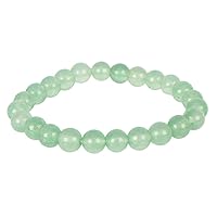 Natural Green Fluorite 8mm Gorgeous Semi-Precious Gemstones Healing Crystal Stretch Gemstone Bracelet