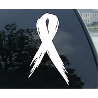 Breast Cancer Awareness Ribbon White Car Window Vinyl Decal Sticker 5