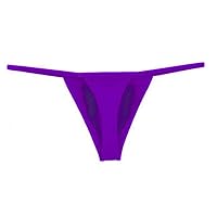 niceone Men's Stylish Thong Bulge Pouch Briefs Comfy Naughty Underpants T-Back Cotton Jockstrap Panties Low Waist G-Strings