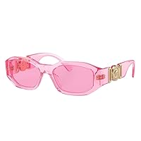 Versace Kids VK 4429U 5370/5 Transparent Pink Plastic Geometric Sunglasses Pink Lens